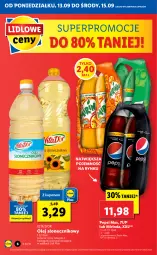 Gazetka promocyjna Lidl - GAZETKA - Gazetka - ważna od 15.09 do 15.09.2021 - strona 6 - produkty: Por, 7up, Pepsi max, Mirinda, Pepsi, Olej słonecznikowy, Olej