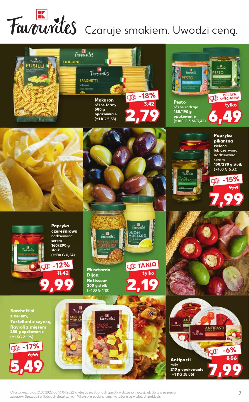 Gazetka promocyjna Kaufland - Katalog specjalny - ważna 31.03 do 16.04.2022 - strona 7 - produkty: Makaron, Mus, Musztarda, Papryka, Pesto, Ser, Tortelloni