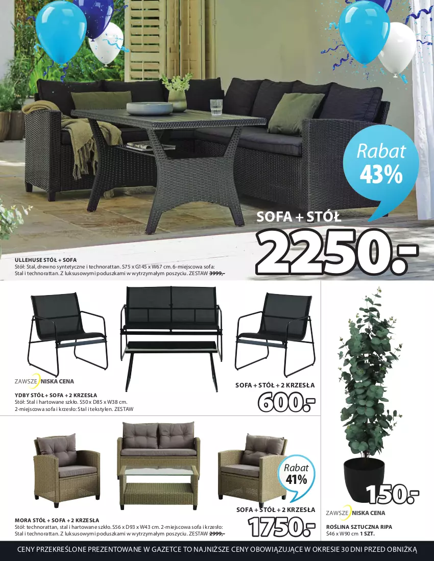 Gazetka promocyjna Jysk - Oferta tygodnia - ważna 12.04 do 16.05.2023 - strona 6 - produkty: Fa, Krzesło, Poduszka, Roślina sztuczna, Sofa, Stół