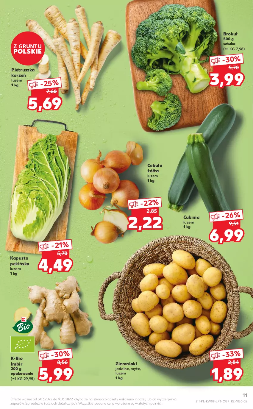 Gazetka promocyjna Kaufland - OFERTA TYGODNIA - ważna 03.03 do 09.03.2022 - strona 11 - produkty: Cebula, Grunt, Imbir, Pietruszka, Ziemniaki