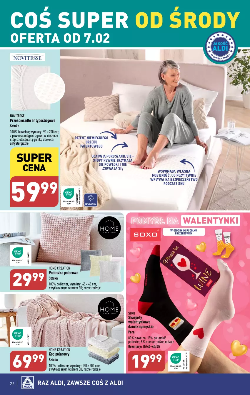 Gazetka promocyjna Aldi - Pełna oferta - ważna 05.02 do 10.02.2024 - strona 26 - produkty: Karp, Koc, Mobil, Piec, Poduszka, Por, Prześcieradło, Top, Wełna