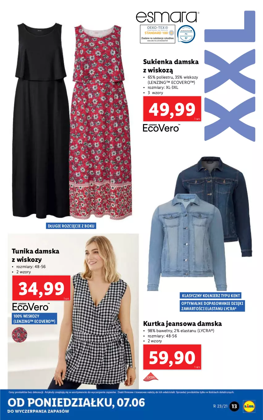 Gazetka promocyjna Lidl - GAZETKA - ważna 07.06 do 12.06.2021 - strona 13 - produkty: Kurtka, Sukienka, Tunika