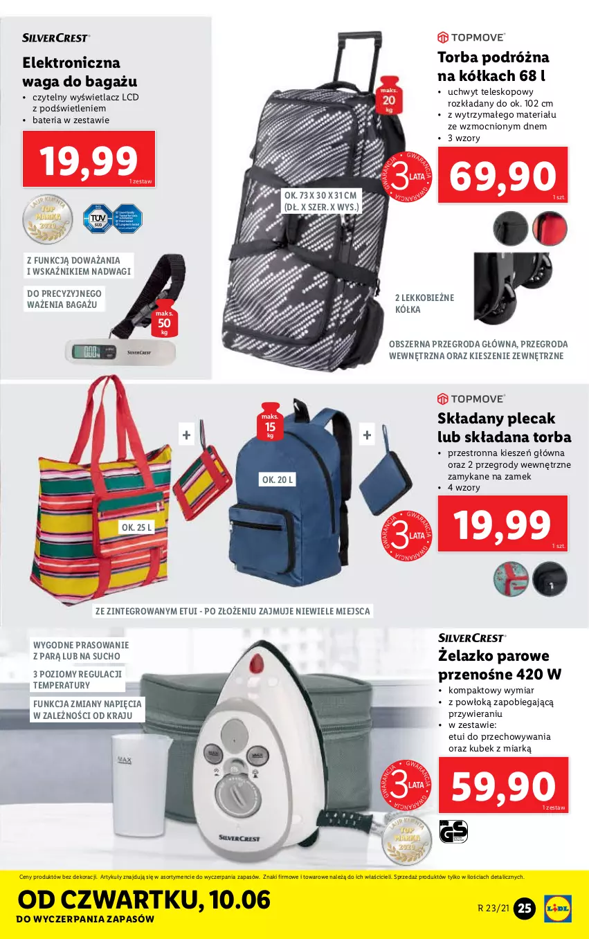 Gazetka promocyjna Lidl - GAZETKA - ważna 07.06 do 12.06.2021 - strona 25 - produkty: Bateria, Kubek, O Bag, Plecak, Teleskop, Torba, Waga, Wagi