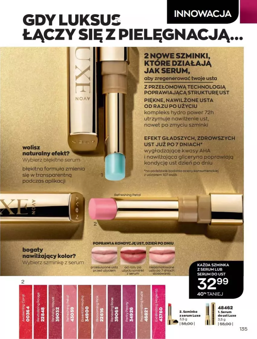 Gazetka promocyjna Avon - Katalog Avon 6/2021 kampania czerwiec - ważna 01.06 do 30.06.2021 - strona 135 - produkty: Inka, Rum, Ser, Serum, Szminka, Tran