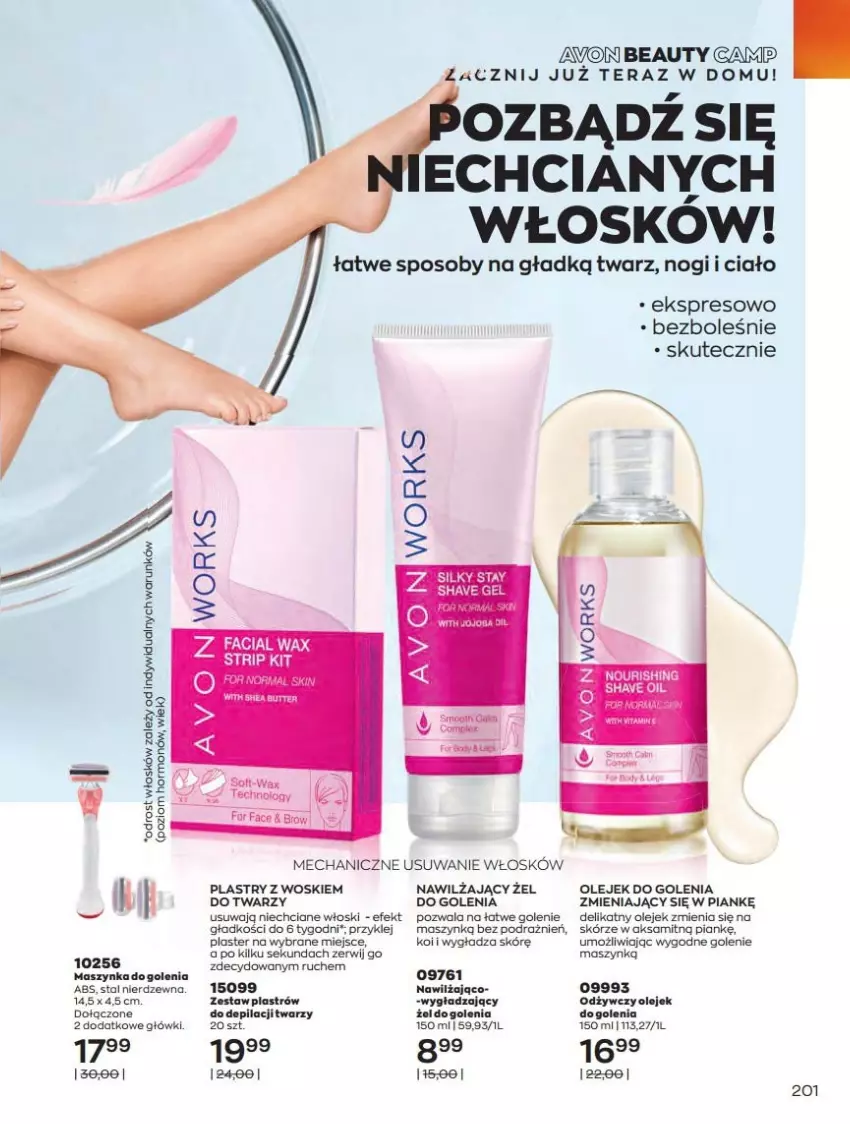 Gazetka promocyjna Avon - Katalog Avon 6/2021 kampania czerwiec - ważna 01.06 do 30.06.2021 - strona 201 - produkty: Aksam, Body, Fa, Klej, Maszynka, Maszynka do golenia, Olej, Szynka, Tera