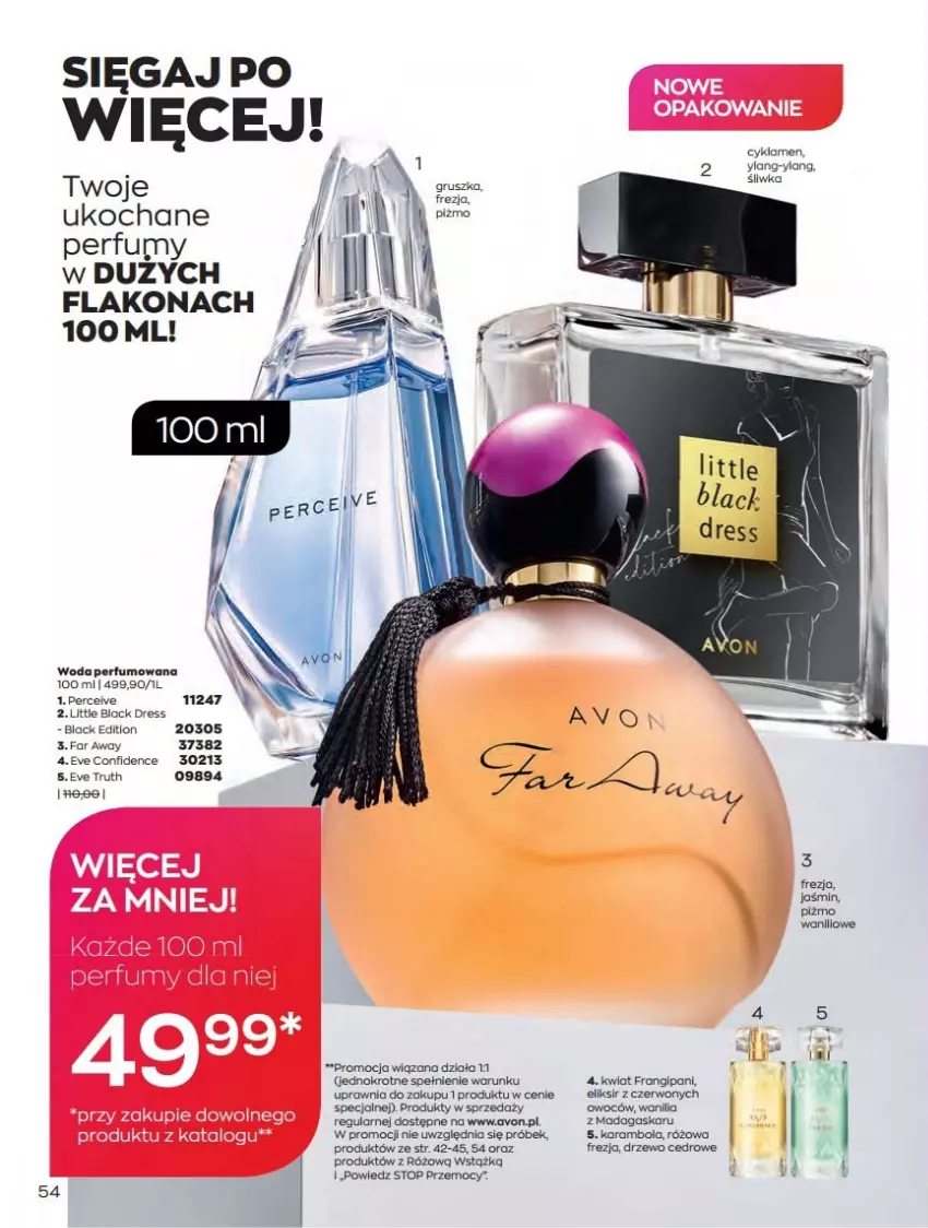 Gazetka promocyjna Avon - Katalog Avon 6/2021 kampania czerwiec - ważna 01.06 do 30.06.2021 - strona 54 - produkty: Dres, Fa, Koc, Lack, Perfum, Top, Woda, Woda perfumowana