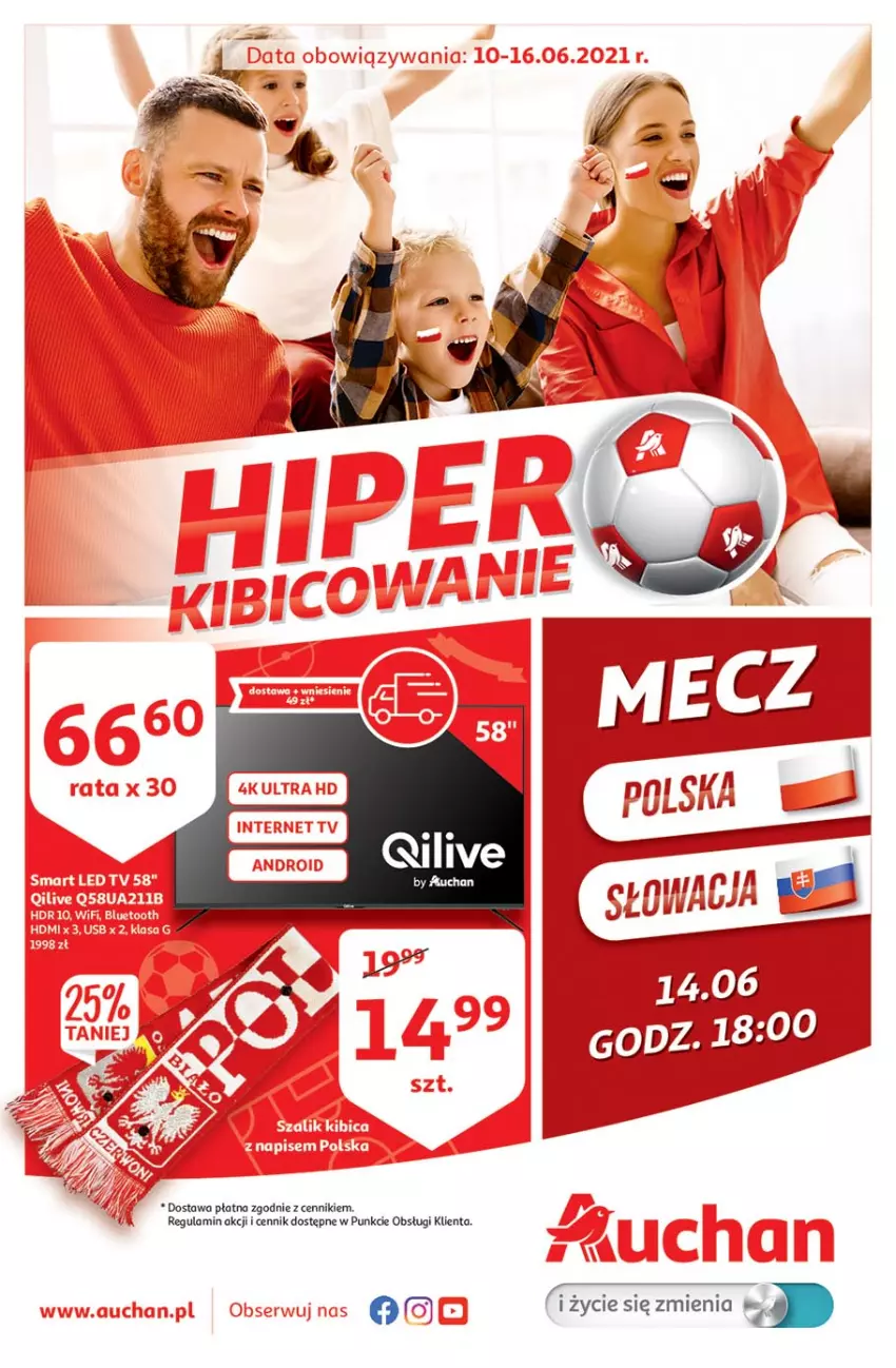 Gazetka promocyjna Auchan - Hiper Kibicowanie Hipermarkety - ważna 10.06 do 16.06.2021 - strona 1
