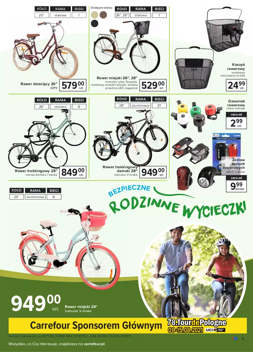 Gazetka promocyjna Carrefour - Gazetka Ogród, tras i balkon - ważna 19.04 do 08.05.2021 - strona 9 - produkty: Dzieci, Dzwonek, Kosz, Mule, Rama, Rower