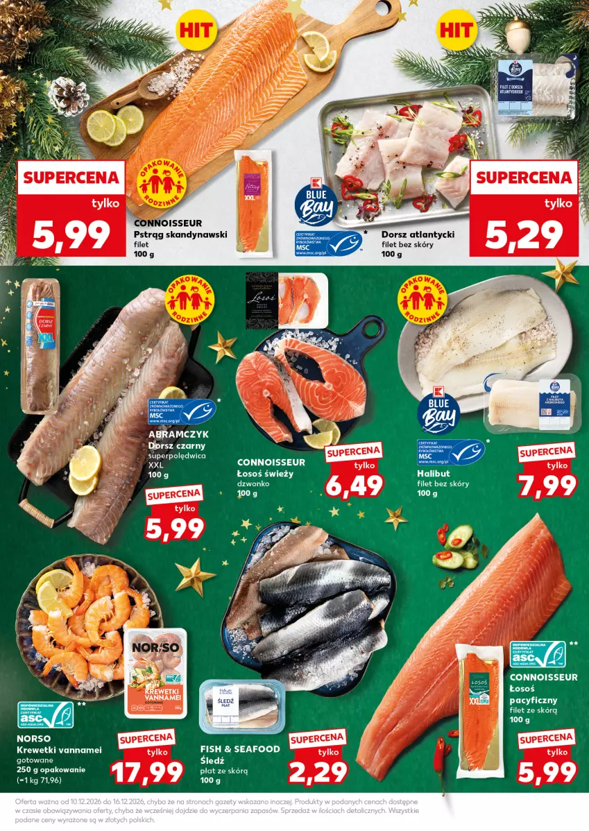 Gazetka promocyjna Kaufland - Mocny Start - ważna 15.12 do 16.12.2025 - strona 7 - produkty: Dorsz, Fa, Halibut, Krewetki, Polędwica, Pstrąg