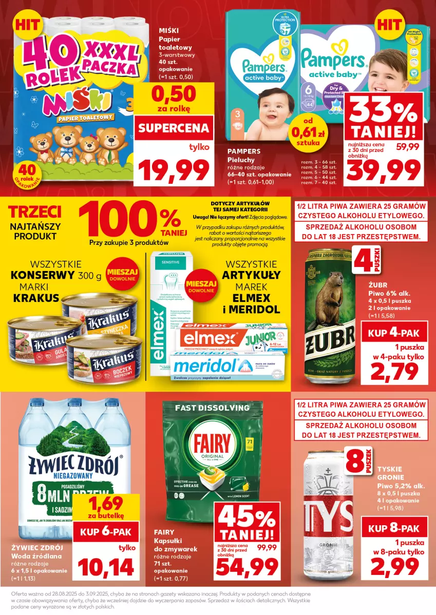 Gazetka promocyjna Kaufland - Mocny Start - ważna 01.09 do 03.09.2025 - strona 9 - produkty: Elmex, Fa, Krakus, Pampers, Rogal, Ser, Waga