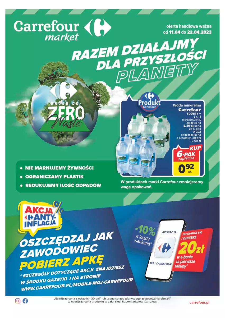 Gazetka promocyjna Carrefour - Gazetka Market - ważna 11.04 do 22.04.2023 - strona 1 - produkty: Gra, Woda, Woda mineralna