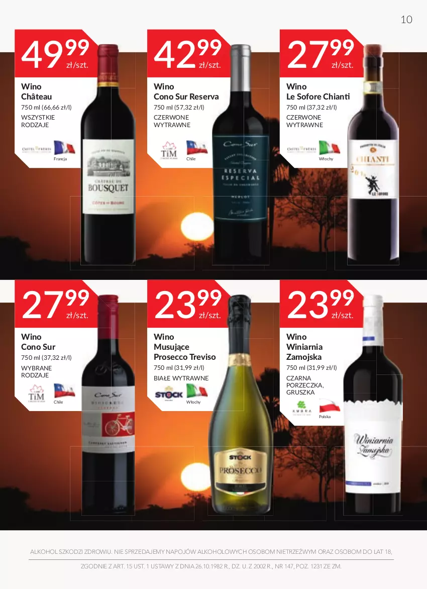 Gazetka promocyjna Stokrotka - Katalog Urodzinowy - ważna 15.09 do 28.09.2022 - strona 10 - produkty: Chia, Chianti, Mus, Por, Prosecco, Ser, Winiarnia Zamojska, Wino, Wino musujące