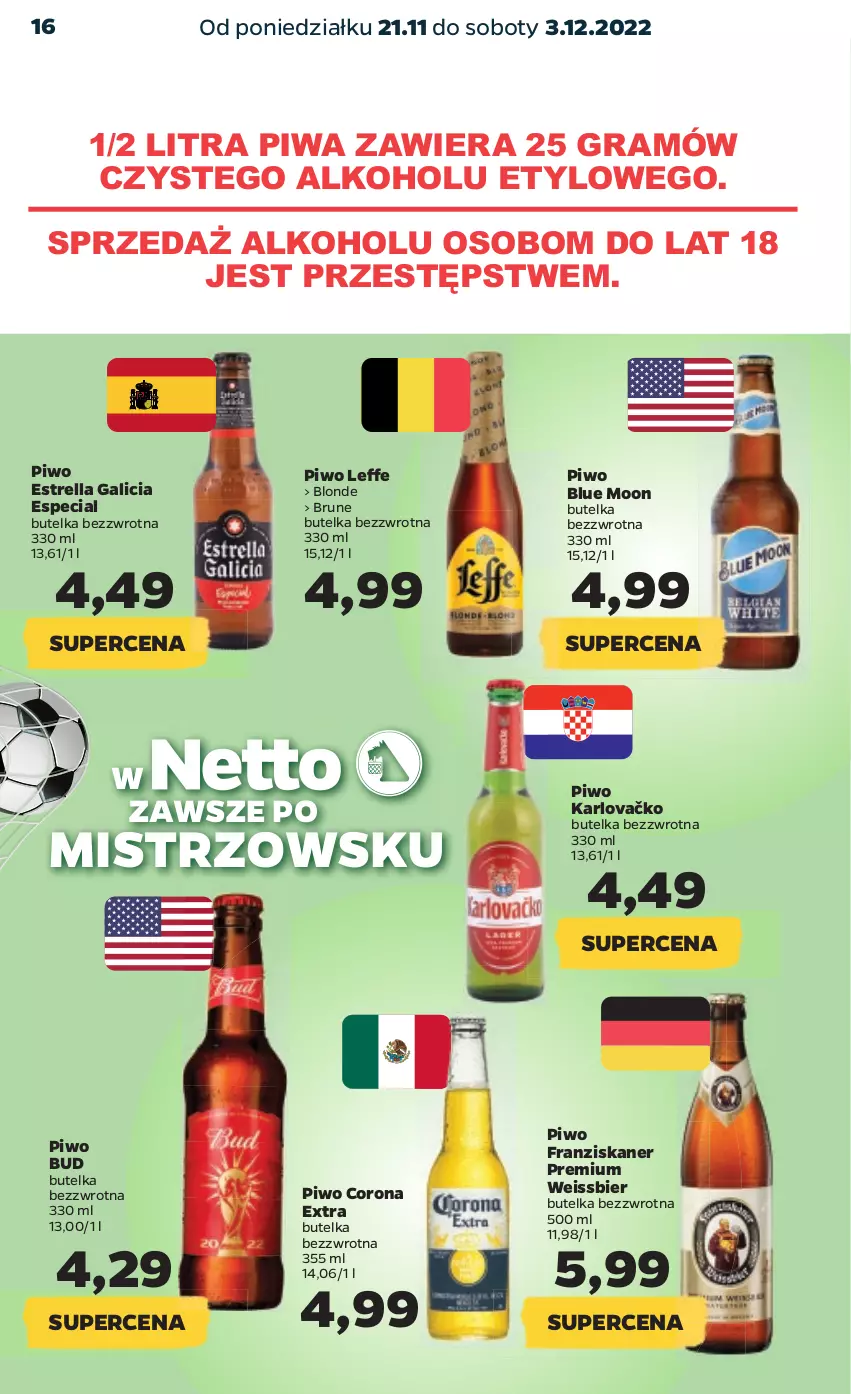 Gazetka promocyjna Netto - Oferta na Mundial - ważna 21.11 do 03.12.2022 - strona 16 - produkty: Corona Extra, Gra, Piwa, Piwo, Skaner