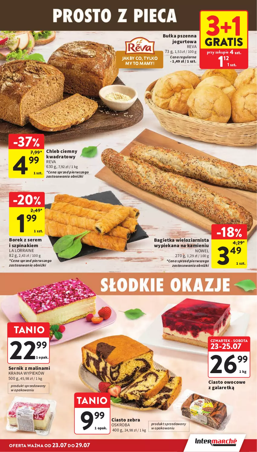 Gazetka promocyjna Intermarche - Gazetka promocyjna - ważna 23.07 do 29.07.2026 - strona 21 - produkty: Bagietka, Bułka, Chleb, Gala, Gra, Jogurt, Ser, Szpinak