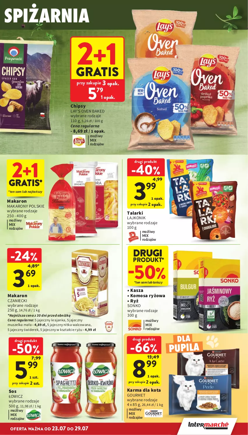 Gazetka promocyjna Intermarche - Gazetka promocyjna - ważna 23.07 do 29.07.2026 - strona 27 - produkty: Chipsy, Gra, Kasza, Lajkonik, Makaron, Mus, Ryż, Sonko, Sos