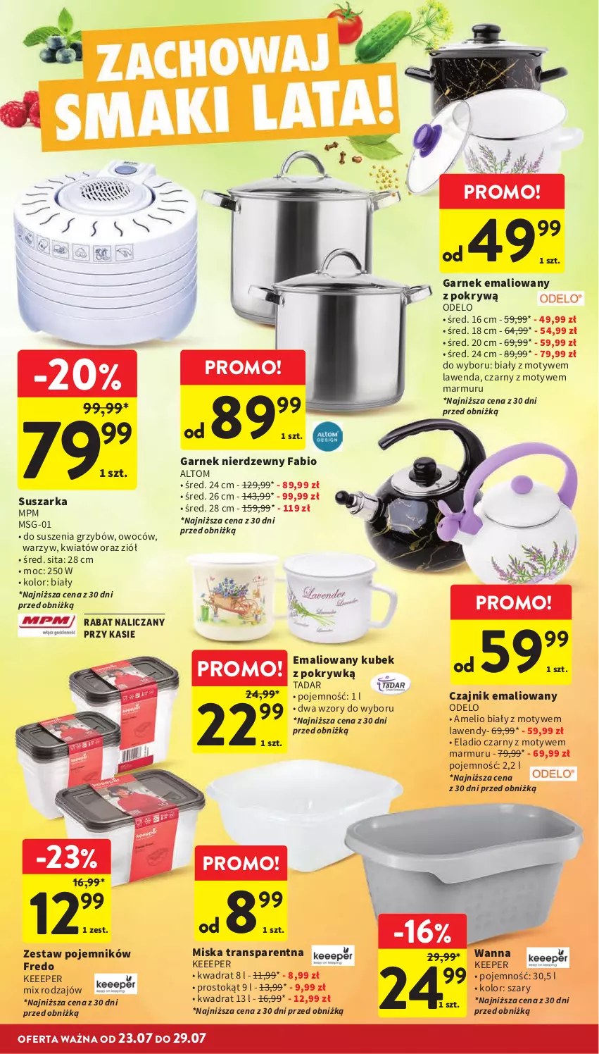 Gazetka promocyjna Intermarche - Gazetka promocyjna - ważna 23.07 do 29.07.2026 - strona 36 - produkty: Czajnik, Fa, Garnek, Kubek, Miska, Pojemnik, Suszarka, Tran, Wanna