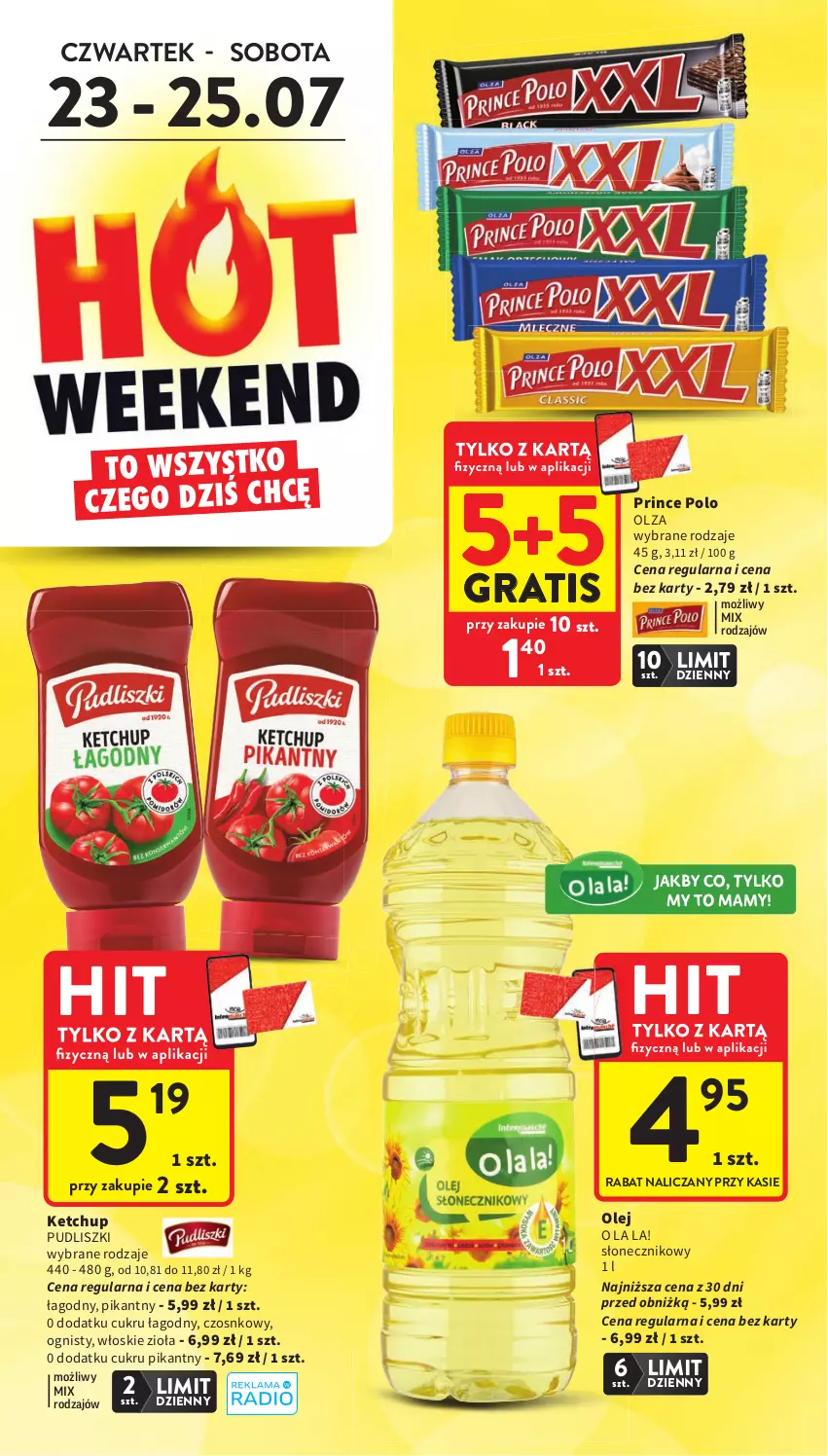 Gazetka promocyjna Intermarche - Gazetka promocyjna - ważna 23.07 do 29.07.2026 - strona 4 - produkty: Gra, Ketchup, Olej, Prince Polo, Pudliszki
