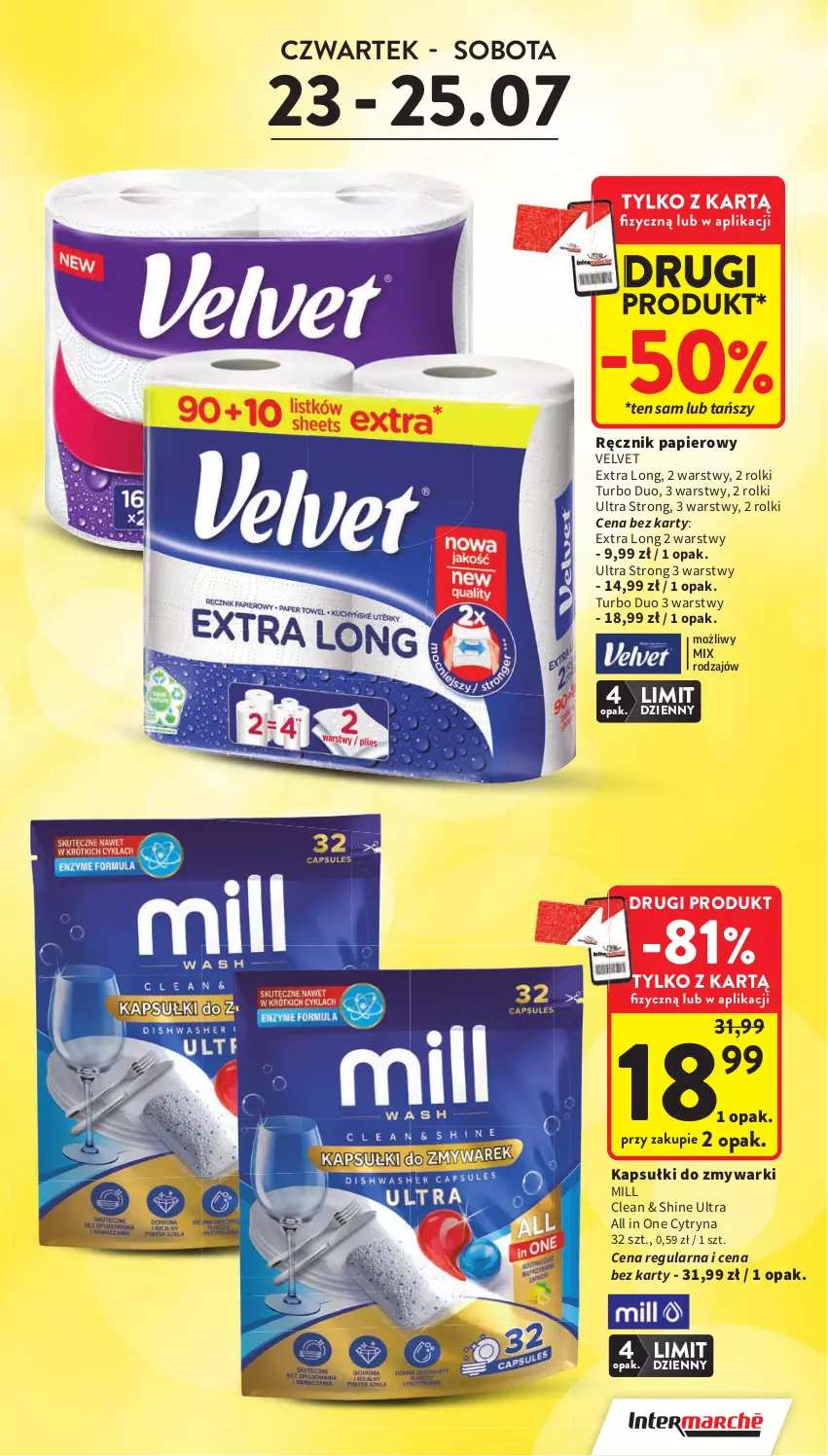 Gazetka promocyjna Intermarche - Gazetka promocyjna - ważna 23.07 do 29.07.2026 - strona 5 - produkty: Papier, Ręcznik, Rolki, Velvet, Zmywarki