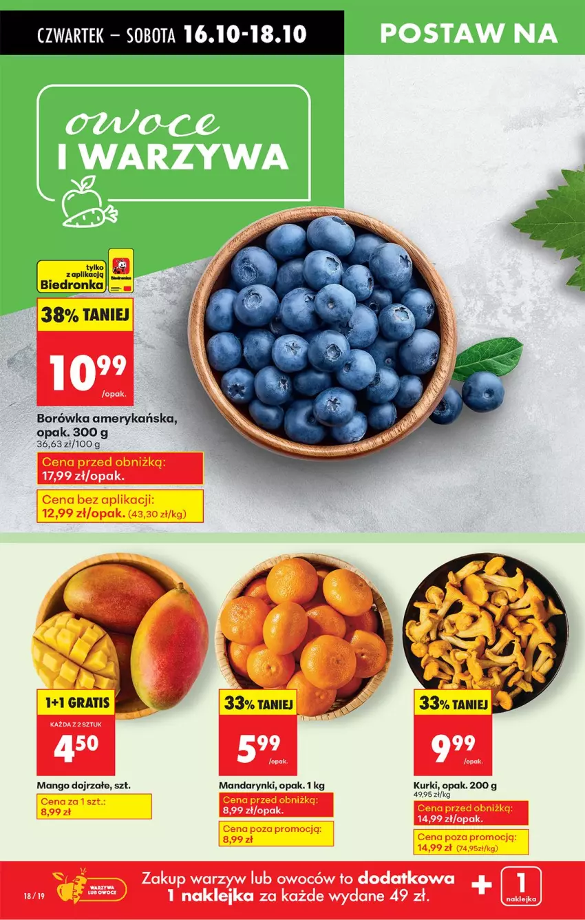 Gazetka promocyjna Biedronka - Od Czwartku - ważna 16.10 do 22.10.2025 - strona 20 - produkty: Borówka, Borówka amerykańska, Klej, Mandarynki, Mango