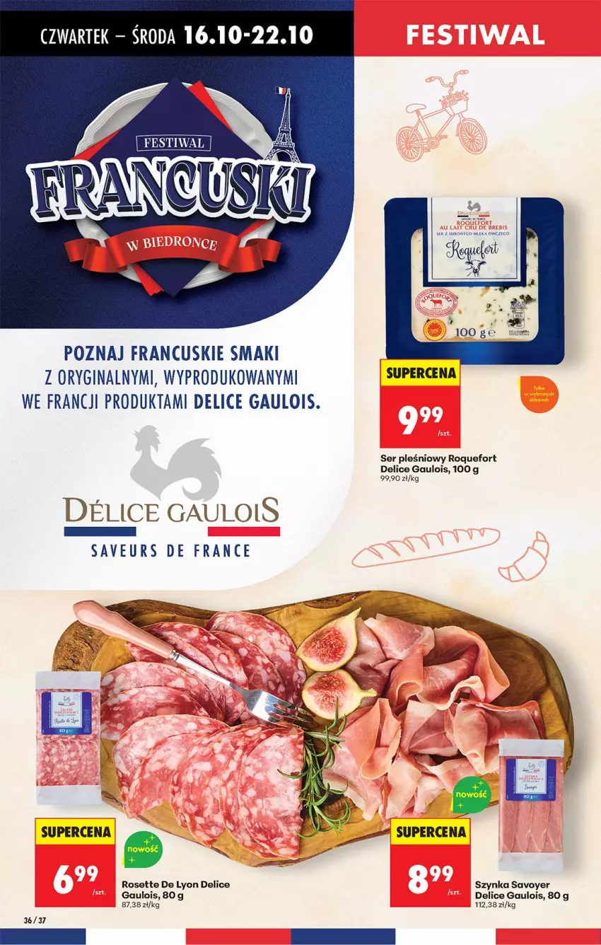 Gazetka promocyjna Biedronka - Od Czwartku - ważna 16.10 do 22.10.2025 - strona 44 - produkty: Gin, Roquefort, Ser, Ser pleśniowy, Szynka