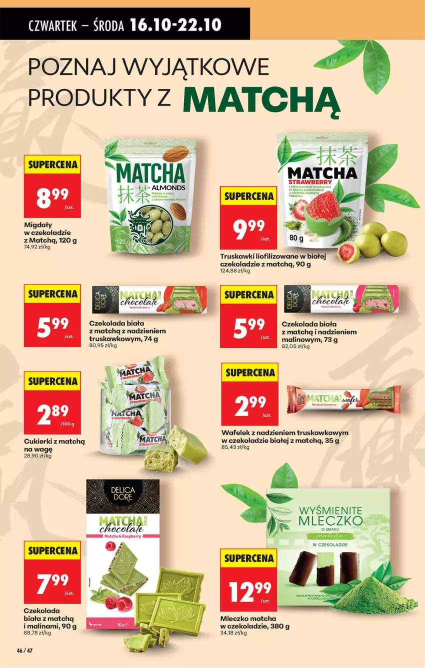 Gazetka promocyjna Biedronka - Od Czwartku - ważna 16.10 do 22.10.2025 - strona 54 - produkty: Cukier, Cukierki, Czekolada, Migdały, Migdały w czekoladzie, Mleczko, Truskawki, Wafelek