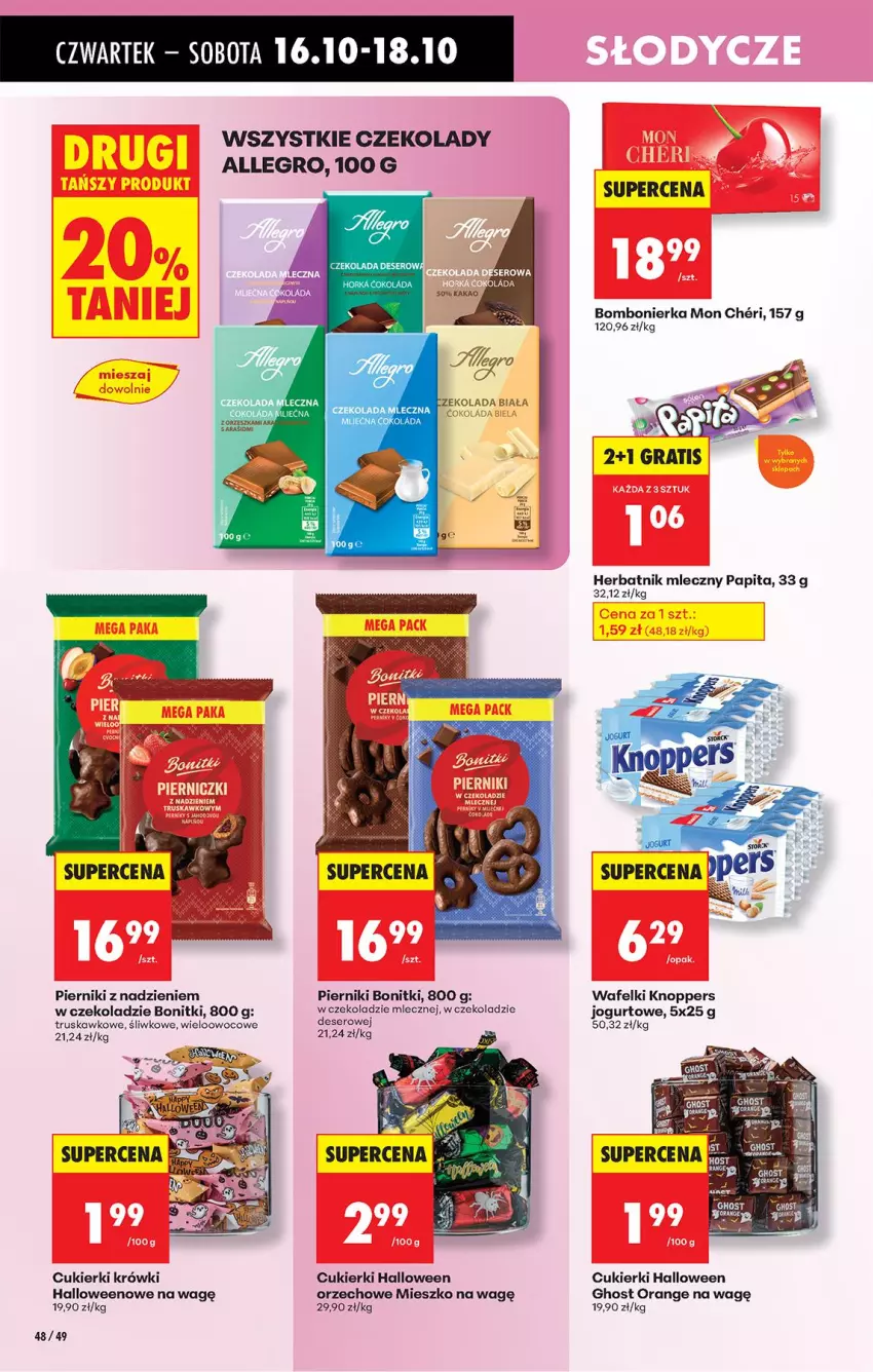 Gazetka promocyjna Biedronka - Od Czwartku - ważna 16.10 do 22.10.2025 - strona 56 - produkty: Allegro, Bonitki, Cukier, Cukierki, Czekolada, Czekolada mleczna, Deser, Gra, Jogurt, Kakao, Knoppers, Piernik, Ser