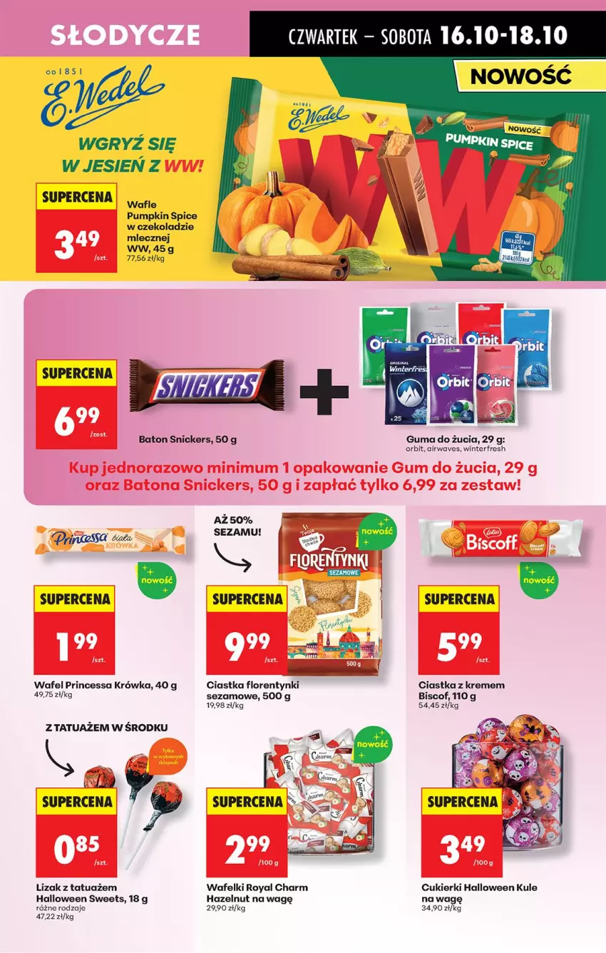 Gazetka promocyjna Biedronka - Od Czwartku - ważna 16.10 do 22.10.2025 - strona 57 - produkty: Baton, Ciastka, Cukier, Cukierki, Florentynki, Gry, Guma do żucia, Orbit, Princessa, Ryż, Sezam, Snickers, Wafle