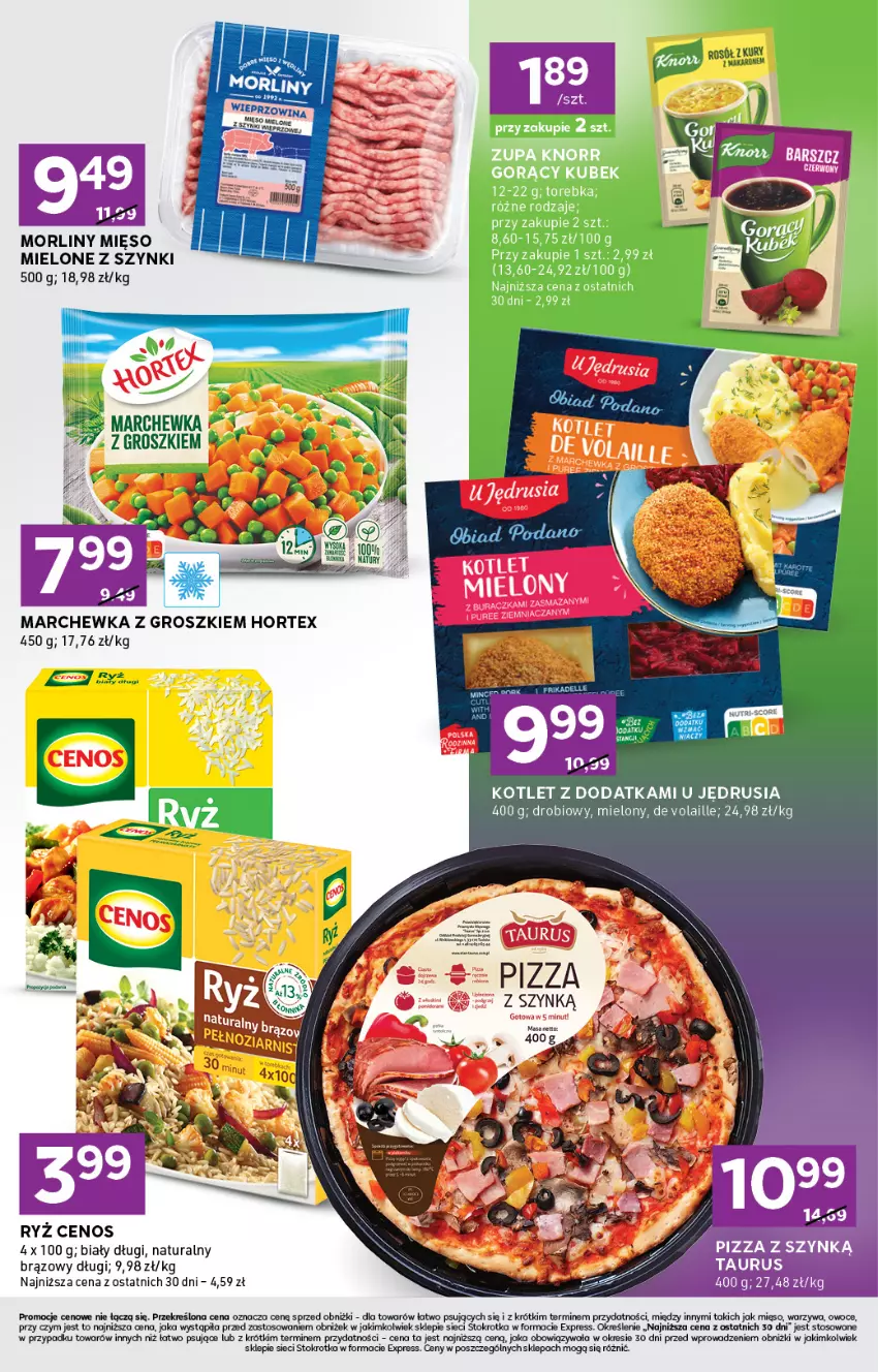 Gazetka promocyjna Stokrotka - Stokrotka Express - ważna 30.10 do 05.11.2025 - strona 5 - produkty: Cenos, Dell, Hortex, Kotlet, Marchewka, Mięso, Mięso mielone, Mięso mielone z szynki, Morliny, Owoce, Pizza, Pur, Ryż