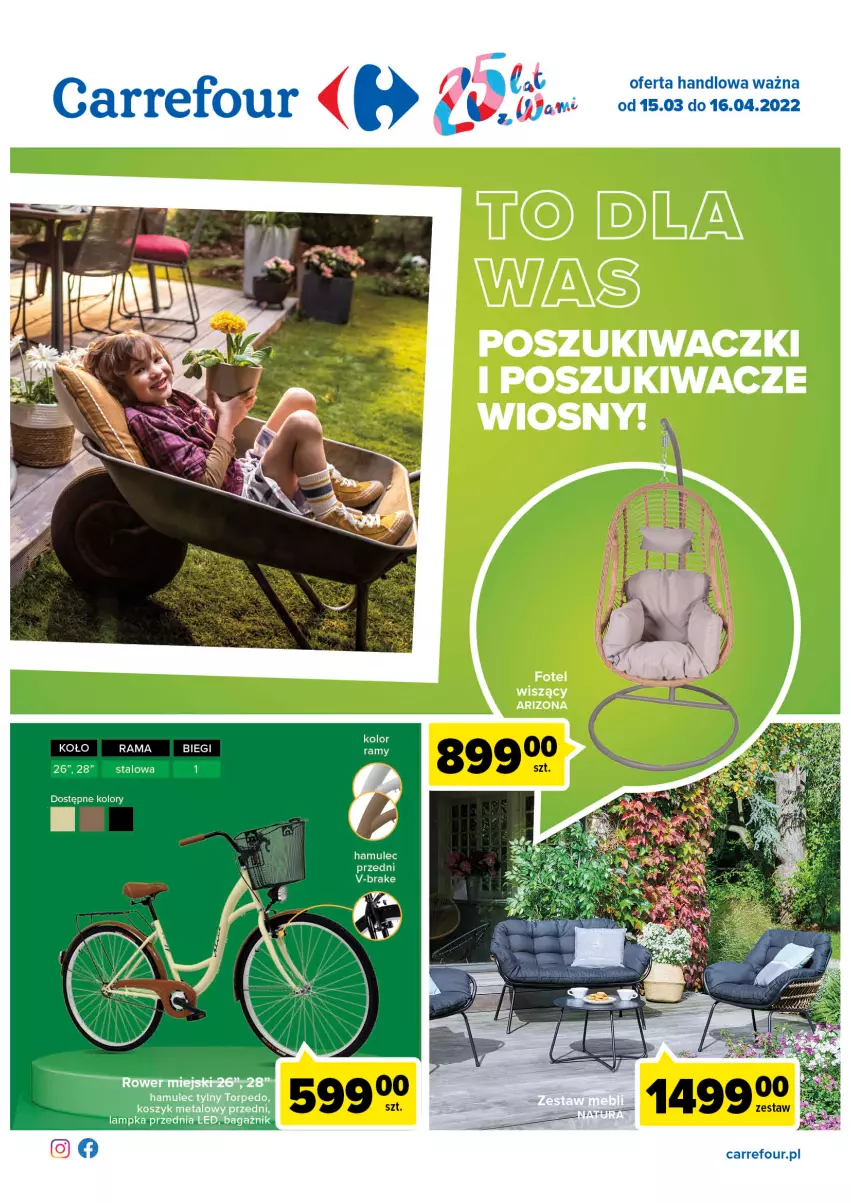 Gazetka promocyjna Carrefour - Gazetka Wiosna w ogrodzie - ważna 15.03 do 16.04.2022 - strona 1 - produkty: Fa, Kosz, Mule