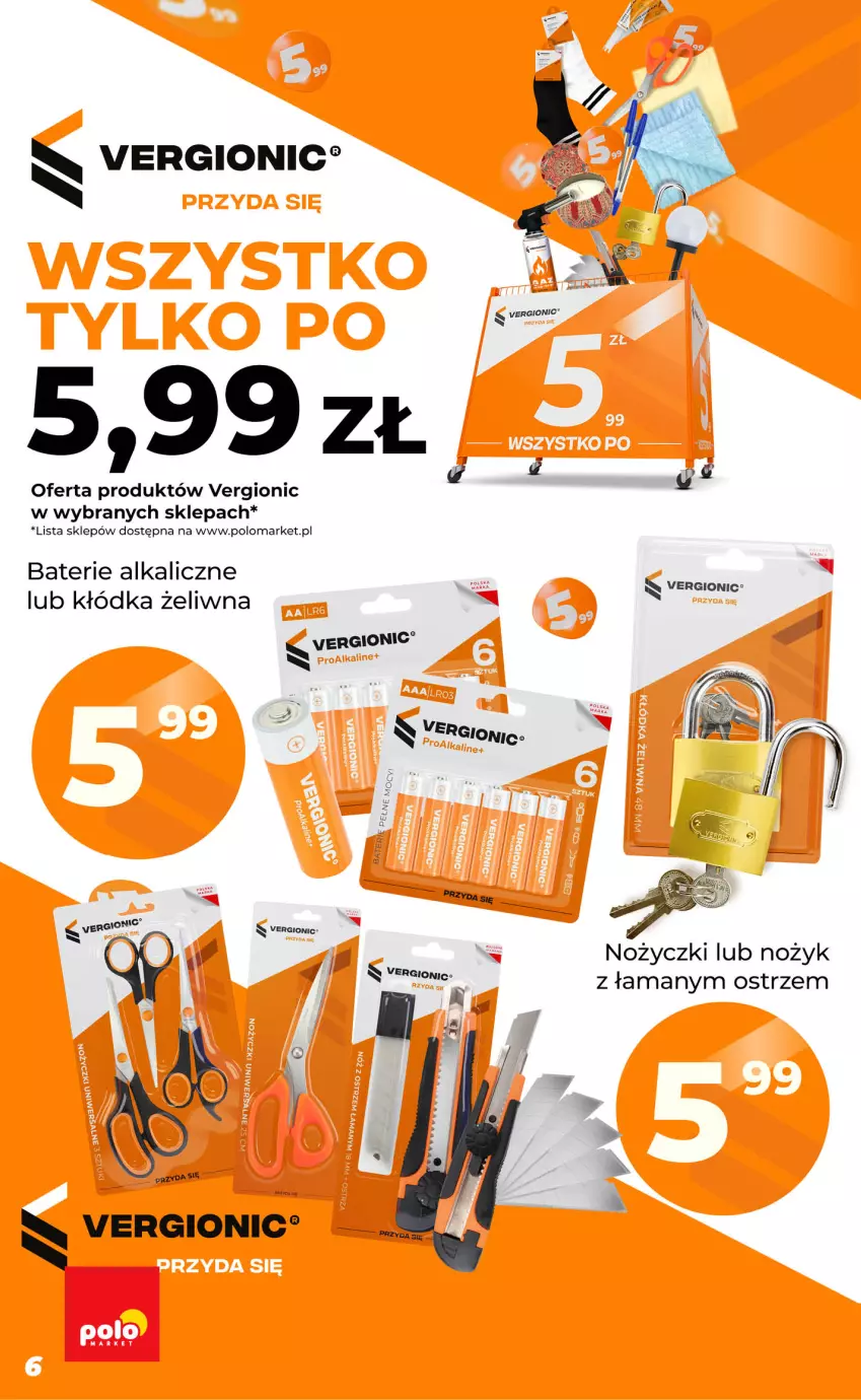Gazetka promocyjna PoloMarket - Oferta Inspirujący TYDZIEŃ - ważna 23.09 do 29.09.2026 - strona 6 - produkty: Baterie alkaliczne, Kłódka, Noż, Nożyczki