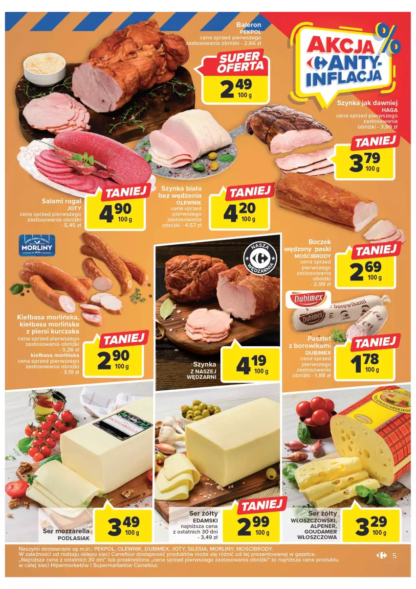 Gazetka promocyjna Carrefour - Gazetka Targ świeżości - ważna 16.01 do 21.01.2023 - strona 5 - produkty: Edam, Gouda, Mozzarella, Ser, Włoszczowski