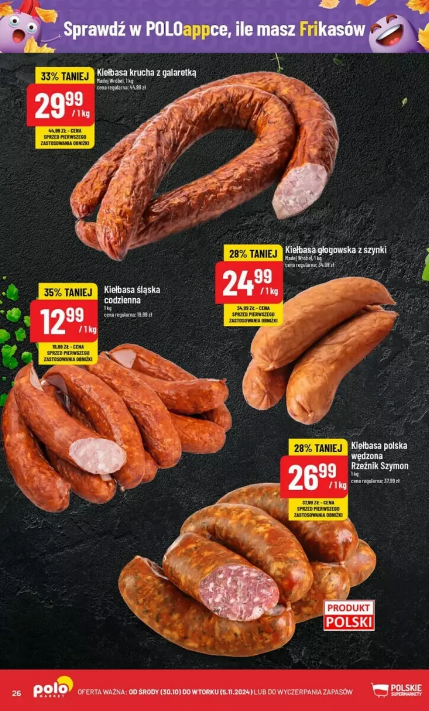 Gazetka promocyjna PoloMarket - ważna 30.10 do 05.11.2024 - strona 19 - produkty: Kiełbasa, Kiełbasa śląska