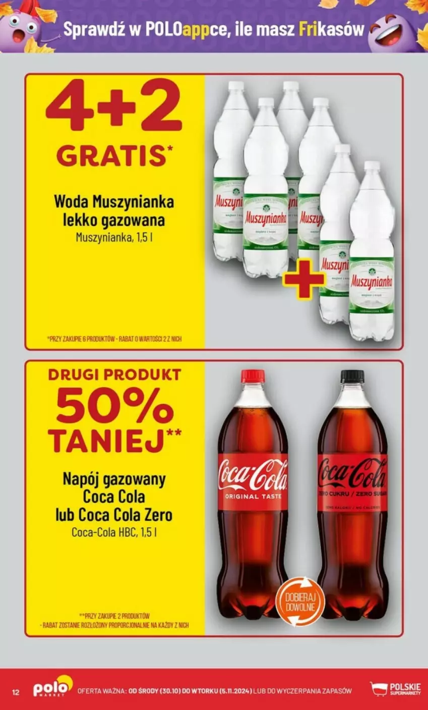 Gazetka promocyjna PoloMarket - ważna 30.10 do 05.11.2024 - strona 4 - produkty: Coca-Cola, Mus, Muszynianka, Napój, Napój gazowany, Woda