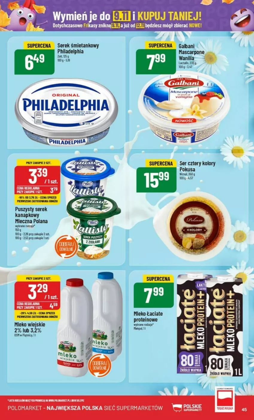 Gazetka promocyjna PoloMarket - ważna 30.10 do 05.11.2024 - strona 40 - produkty: Galbani, Mascarpone, Mleko, Philadelphia, Ser, Serek