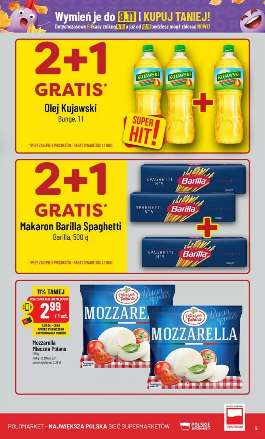 Gazetka promocyjna PoloMarket - ważna 30.10 do 05.11.2024 - strona 74 - produkty: Barilla, Kujawski, LANA, Makaron, Mozzarella, Olej, Spaghetti