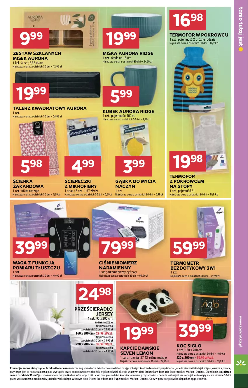 Gazetka promocyjna Stokrotka - Supermarket - ważna 15.01 do 21.01.2026 - strona 26 - produkty: Ciśnieniomierz, Do mycia naczyń, Kapcie, Koc, Kubek, Mięso, Miska, Optima, Owoce, Prześcieradło, Talerz, Termometr, Top, Waga, Warzywa