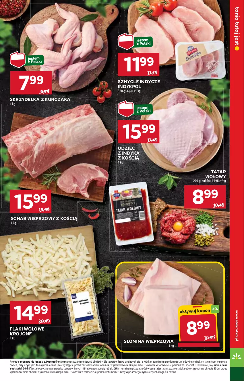 Gazetka promocyjna Stokrotka - Market Opole/Radom - ważna 23.01 do 29.01.2025 - strona 7 - produkty: Flaki, Flaki wołowe, HP, Kurczak, Schab wieprzowy, Skrzydełka z kurczaka, Tatar wołowy, Udziec z indyka