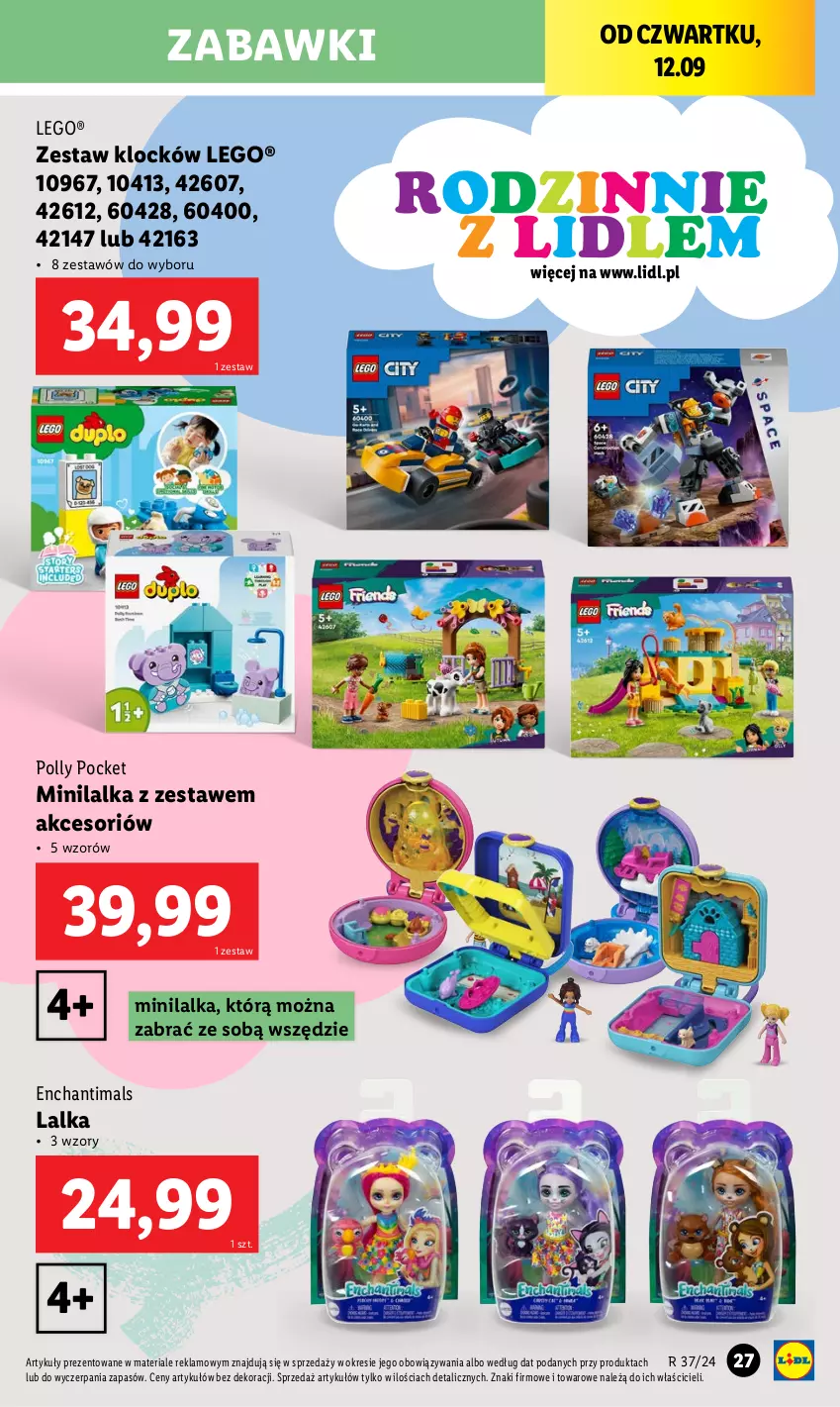 Gazetka promocyjna Lidl - GAZETKA - ważna 09.09 do 14.09.2024 - strona 31 - produkty: Enchantimals, Lalka, LEGO, Polly Pocket