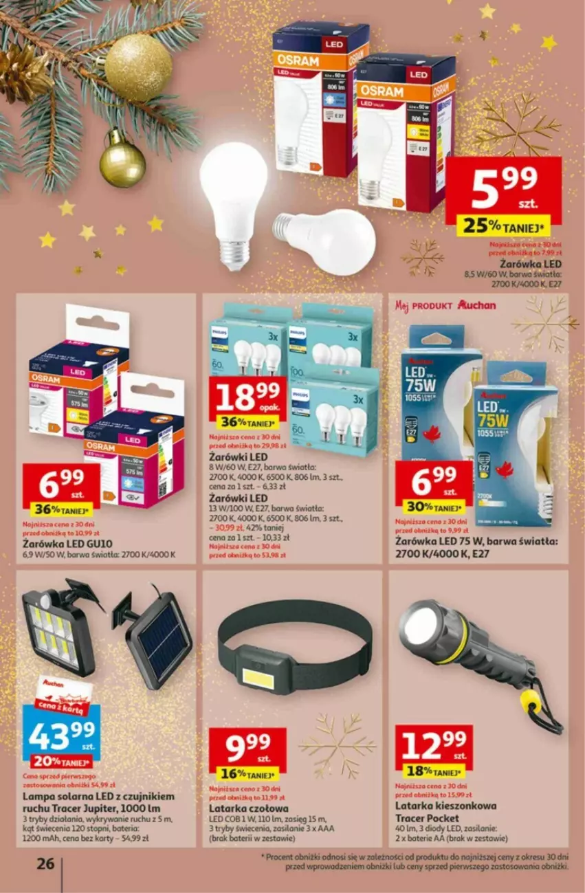 Gazetka promocyjna Auchan - ważna 16.11 do 22.11.2023 - strona 19 - produkty: Acer, Bateria, Lampa, Latarka, Latarka czołowa, Silan, Tarka, Top