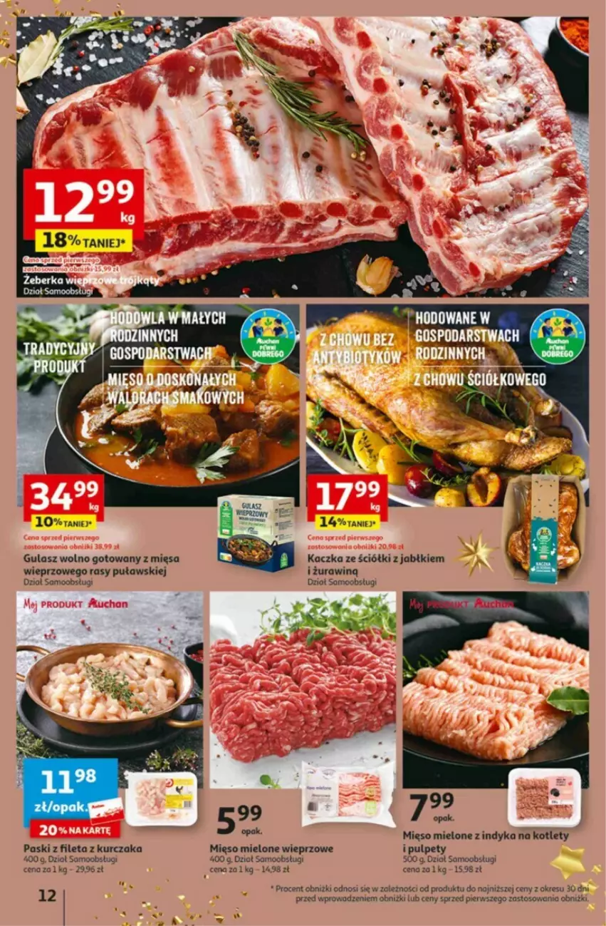 Gazetka promocyjna Auchan - ważna 16.11 do 22.11.2023 - strona 4 - produkty: Kaczka, Kotlet, Kurczak, Mięso, Mięso mielone, Pulpety