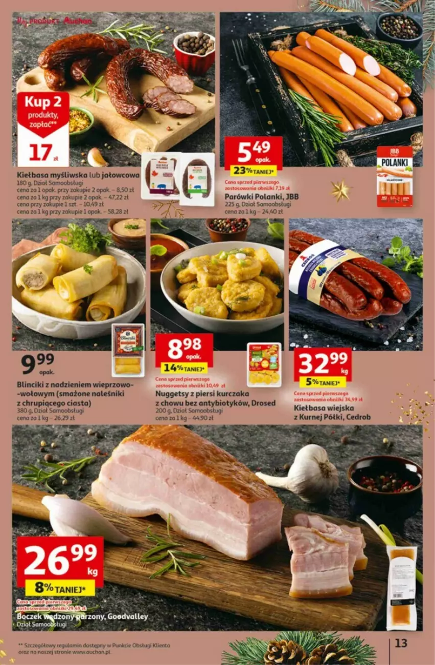 Gazetka promocyjna Auchan - ważna 16.11 do 22.11.2023 - strona 5 - produkty: Kiełbasa, Kiełbasa wiejska, Kurczak, Lanki, Naleśniki, Parówki