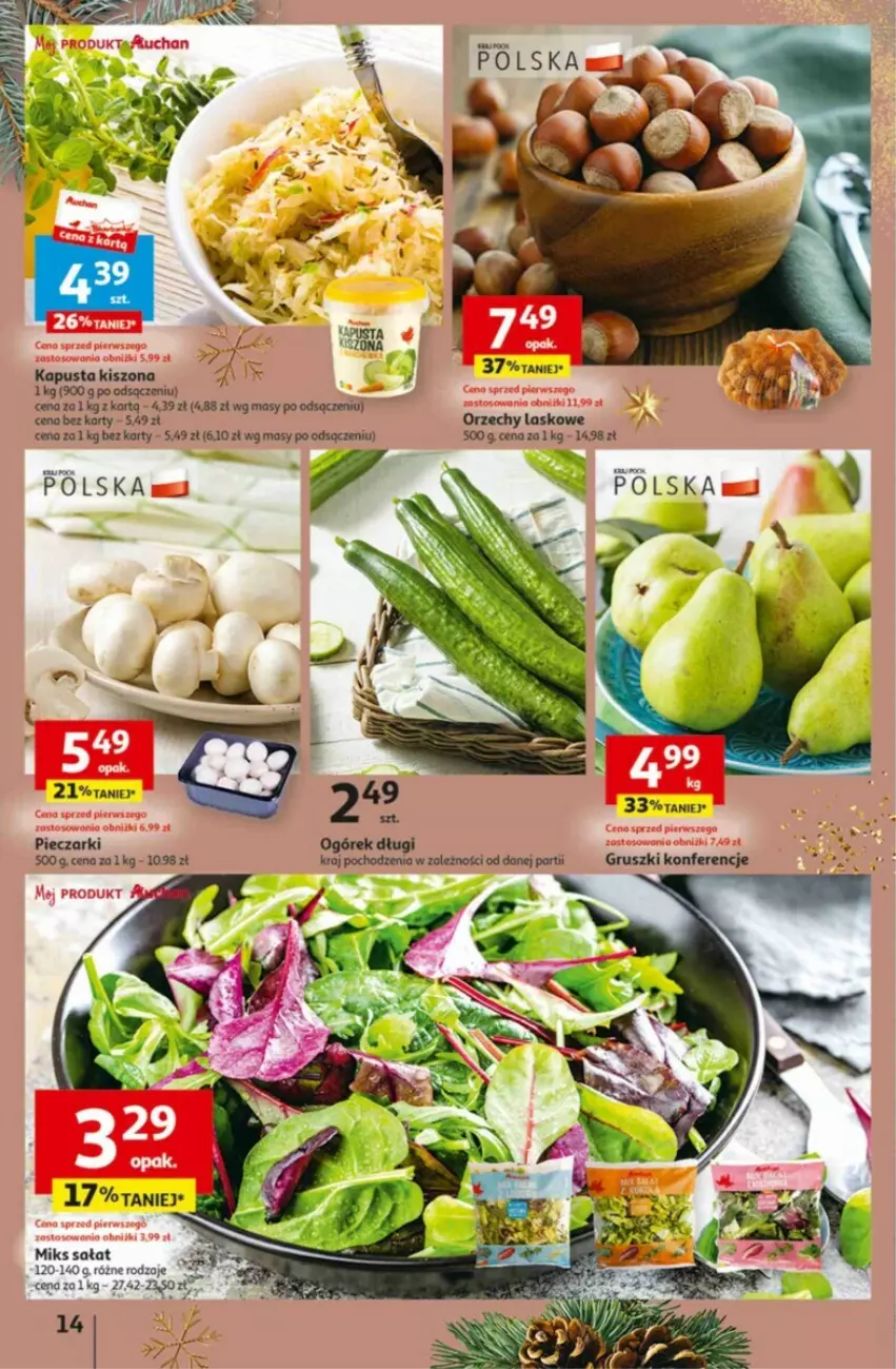 Gazetka promocyjna Auchan - ważna 16.11 do 22.11.2023 - strona 6 - produkty: Gruszki, Ogórek, Sałat