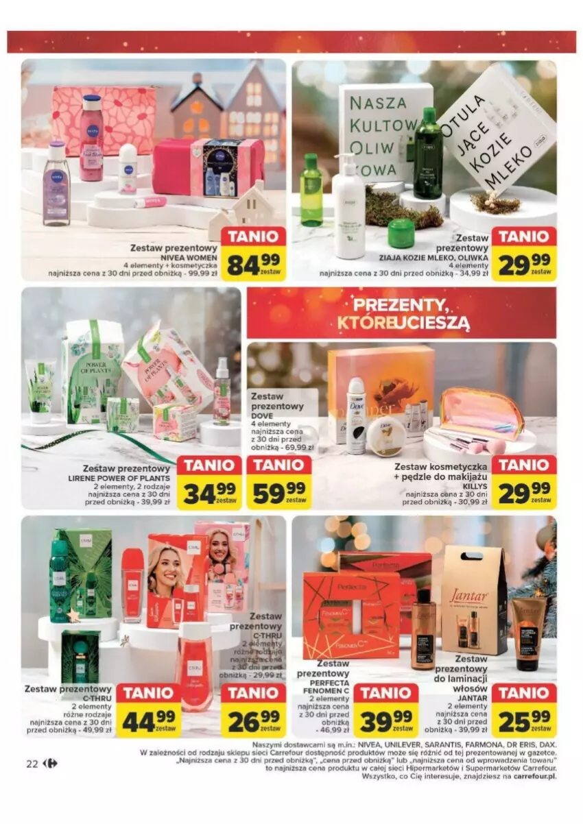 Gazetka promocyjna Carrefour - ważna 12.11 do 30.11.2024 - strona 15 - produkty: DAX, Dove, Fa, Killys, Kosmetyczka, Lirene, Makijaż, Mleko, Nivea, Zestaw prezentowy, Ziaja