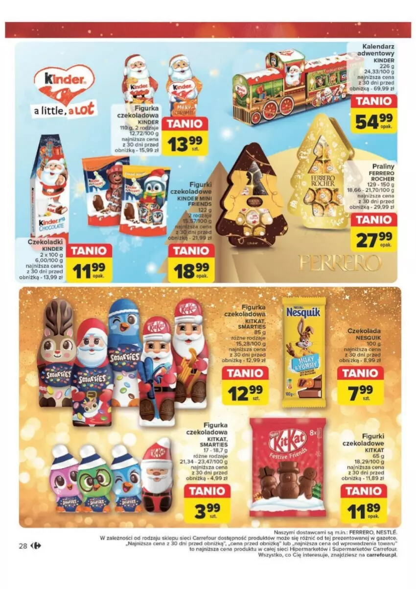 Gazetka promocyjna Carrefour - ważna 12.11 do 30.11.2024 - strona 21 - produkty: Ferrero, Ferrero Rocher, Kalendarz, Kalendarz adwentowy, Kinder, Nesquik, Praliny