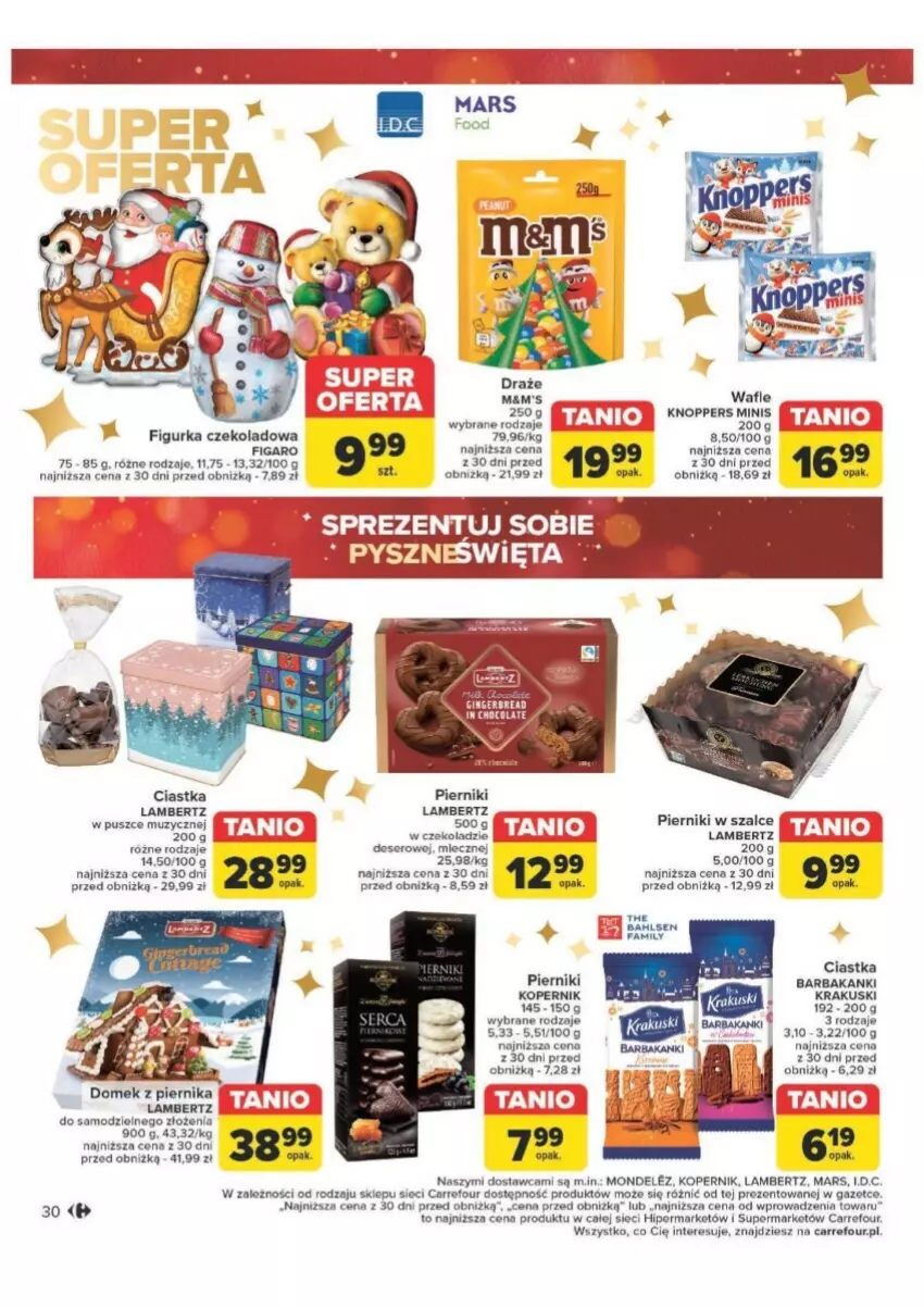 Gazetka promocyjna Carrefour - ważna 12.11 do 30.11.2024 - strona 24 - produkty: Ciastka, Deser, Knoppers, Krakus, Krakuski, Mars, Miecz, Piernik, Ser, Szal, Wafle, Woda