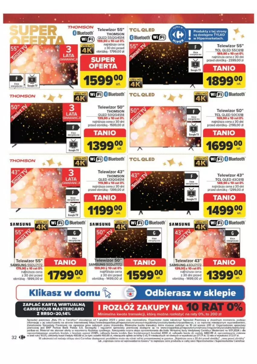 Gazetka promocyjna Carrefour - ważna 12.11 do 30.11.2024 - strona 26 - produkty: AEG, Cif, Gra, Kosz, Samsung, Sok, Telewizor, Tera, Thomson, Tran