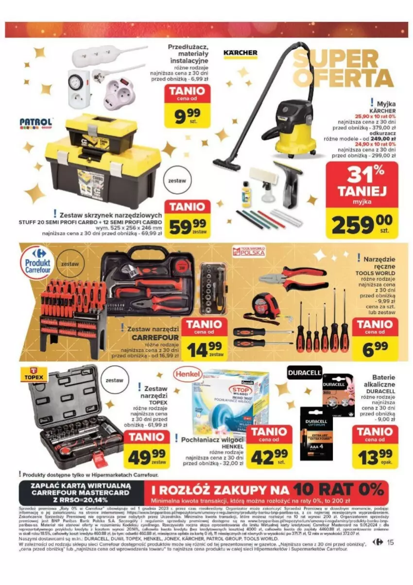 Gazetka promocyjna Carrefour - ważna 12.11 do 30.11.2024 - strona 7 - produkty: Duracell, Gra, Kosz, LG, Odkurzacz, Pochłaniacz wilgoci, Por, Rum, Sok, Top, Tran, Zestaw narzędzi