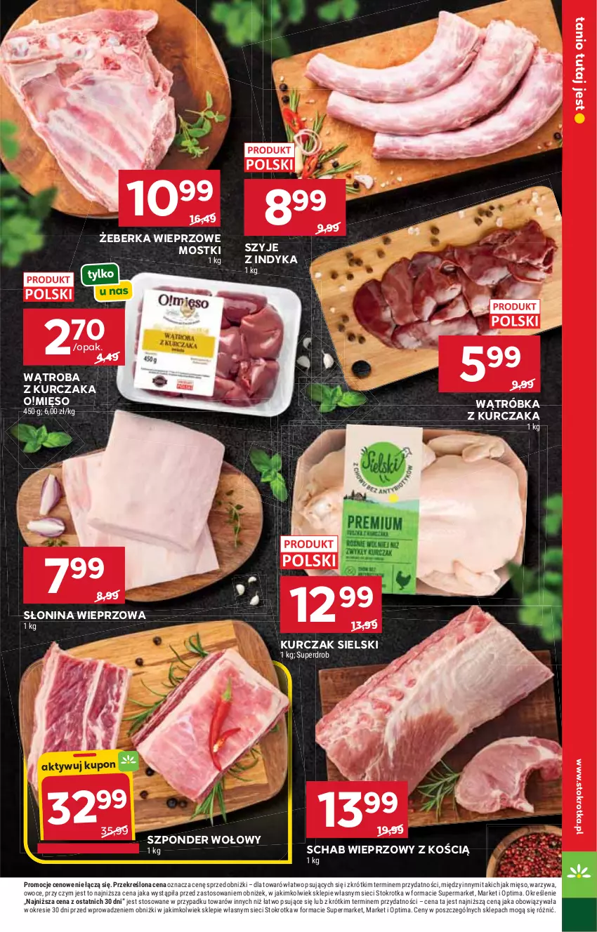 Gazetka promocyjna Stokrotka - Market - ważna 01.10 do 07.10.2026 - strona 11 - produkty: Kurczak, Mięso, Optima, Owoce, Schab wieprzowy, Szponder wołowy, Warzywa