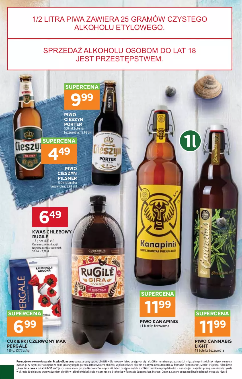 Gazetka promocyjna Stokrotka - Market - ważna 01.10 do 07.10.2026 - strona 22 - produkty: Chleb, Cukier, Cukierki, Gra, Mięso, Optima, Owoce, Piwa, Piwo, Por, Warzywa
