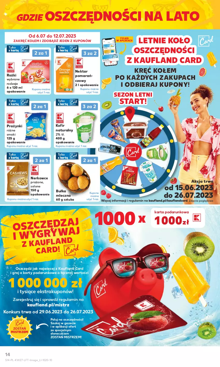 Gazetka promocyjna Kaufland - Gazetka tygodnia - ważna 06.07 do 12.07.2023 - strona 14 - produkty: Bułka, Gra, Kefir, Kefir naturalny, Nektar